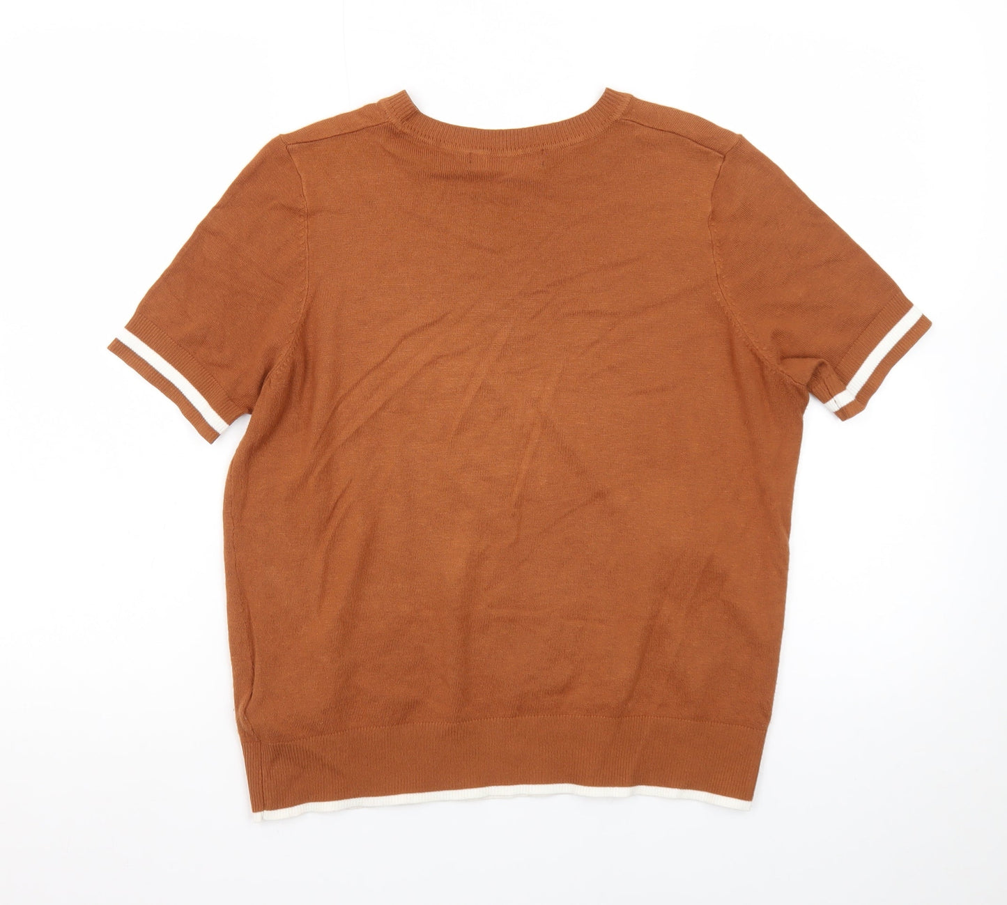 Marks and Spencer Men's Brown Short Sleeve Crew Neck T-Shirt M