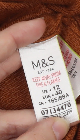Marks and Spencer Men's Brown Short Sleeve Crew Neck T-Shirt M