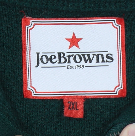 Joe Browns Men's Multicoloured 2XL Half Zip Knit Jumper