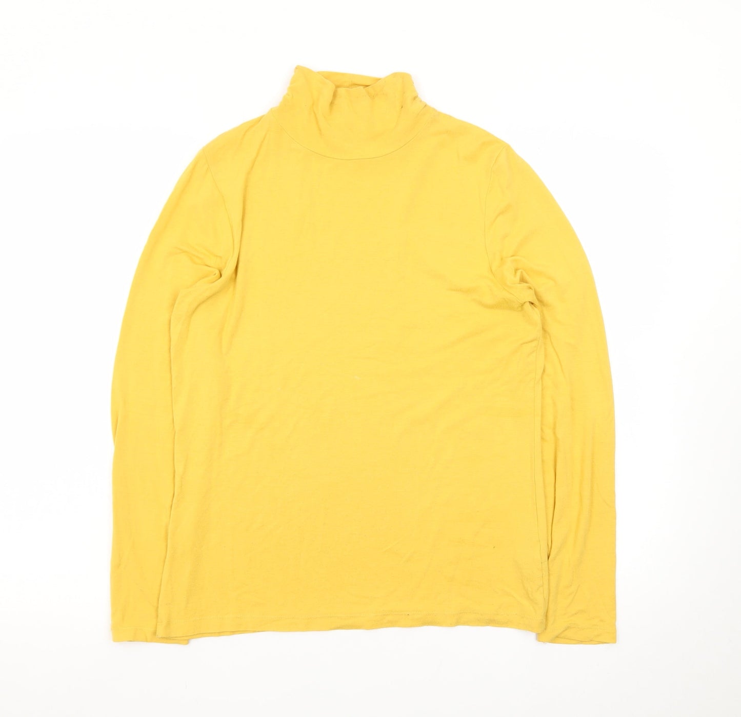 M&Co Women Yellow Roll Neck Long Sleeve Jersey Top Size 12