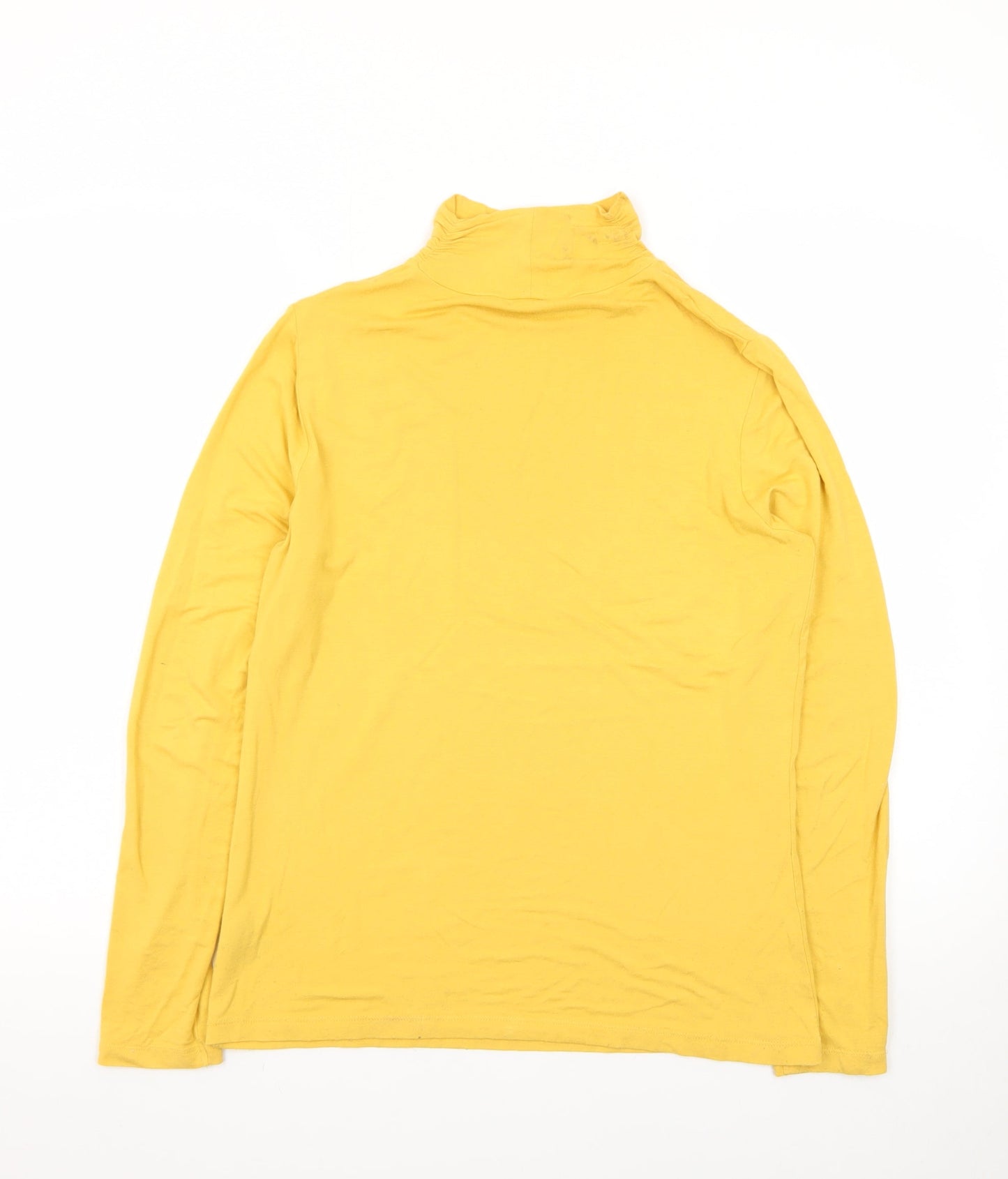 M&Co Women Yellow Roll Neck Long Sleeve Jersey Top Size 12