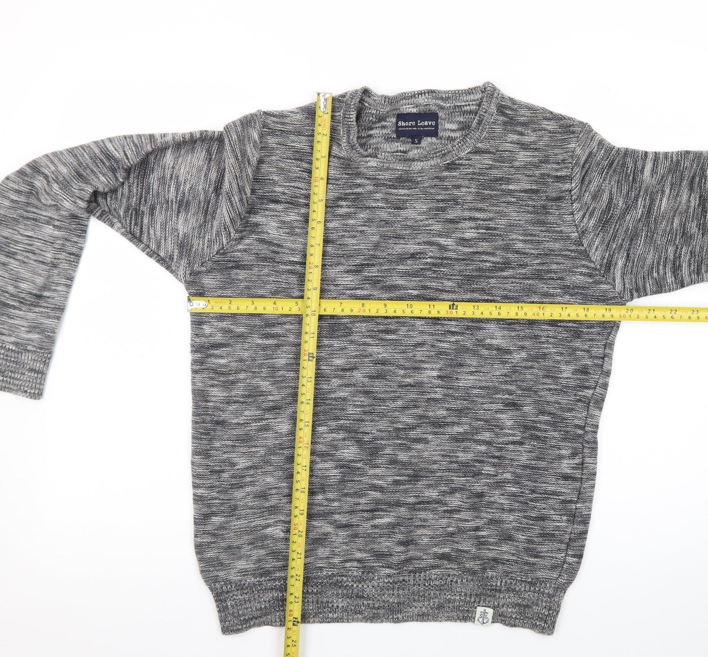 Shore Leave Men's Grey Knit Pullover Jumper Size S