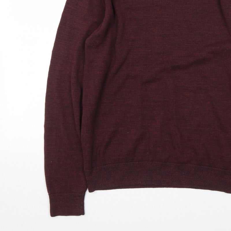 Additional view of Next Men's Brown Crew Neck Wool Jumper, size M, Regular Fit