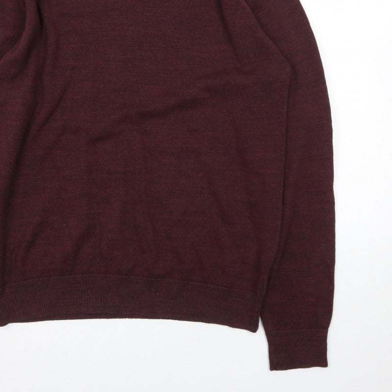 Additional view of Next Men's Brown Crew Neck Wool Jumper, size M, Regular Fit