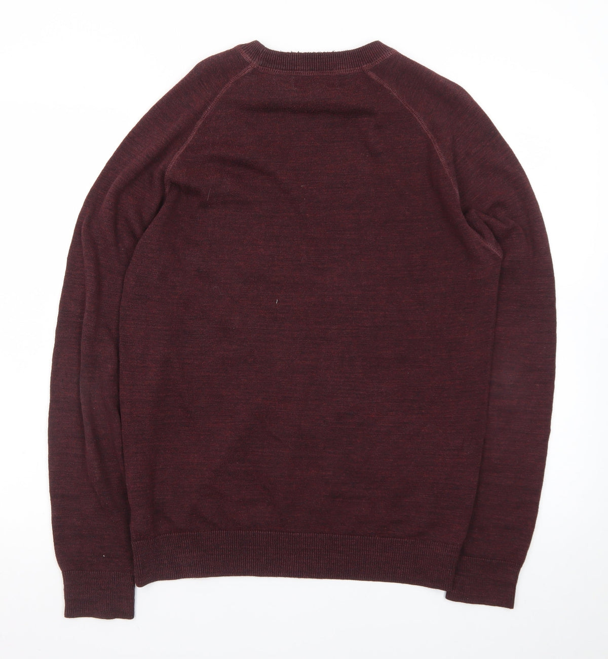 Brand and care label for Next Men's Brown Crew Neck Wool Jumper, size M, Regular Fit