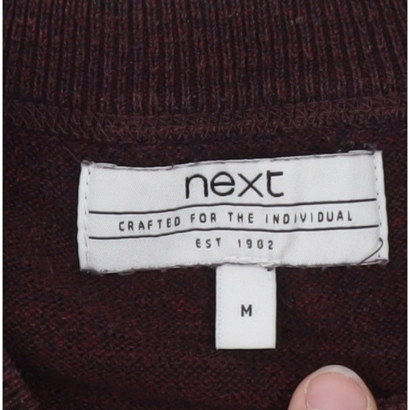 Additional view of Next Men's Brown Crew Neck Wool Jumper, size M, Regular Fit