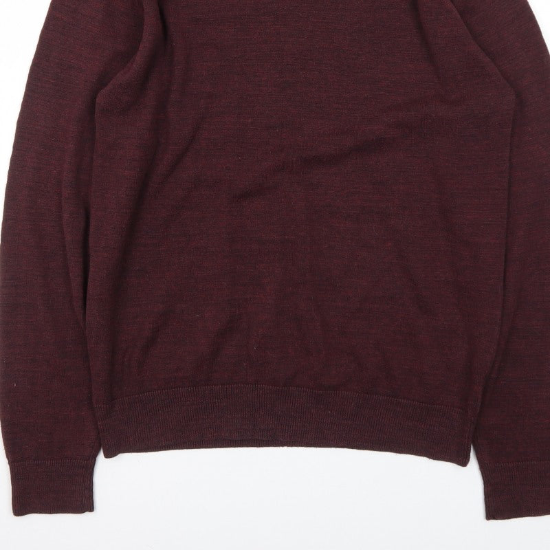 Additional view of Next Men's Brown Crew Neck Wool Jumper, size M, Regular Fit