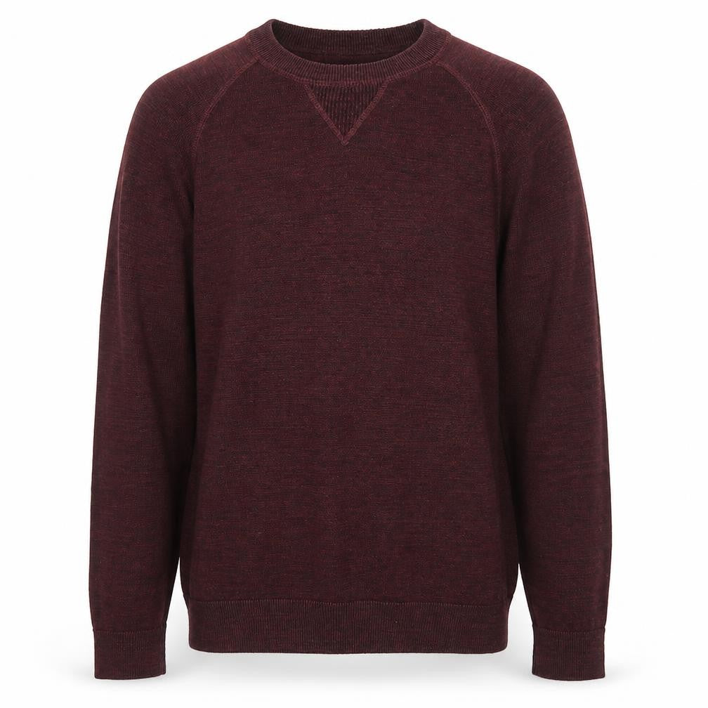 Front view of Next Men's Brown Crew Neck Wool Jumper, size M, Regular Fit