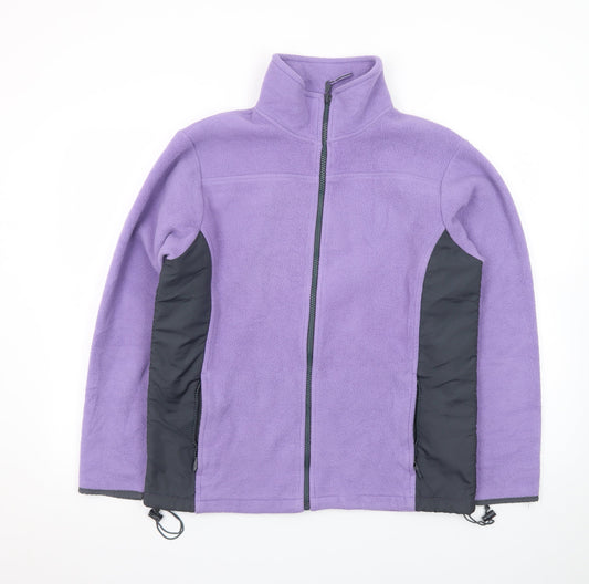 Athletic Works Women Purple Fleece Full Zip Jacket Size M