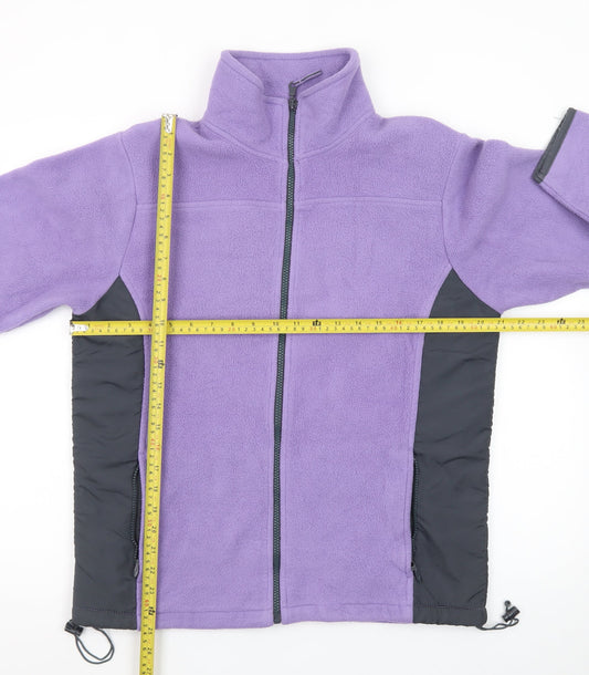 Athletic Works Women Purple Fleece Full Zip Jacket Size M