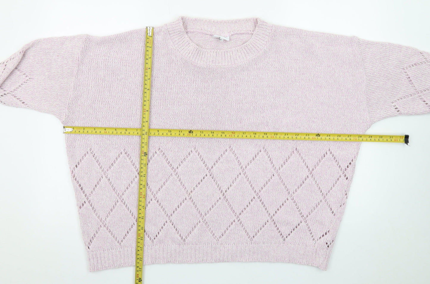 Next Women’s Pink Diamond Knit Crew Neck Jumper Size 20