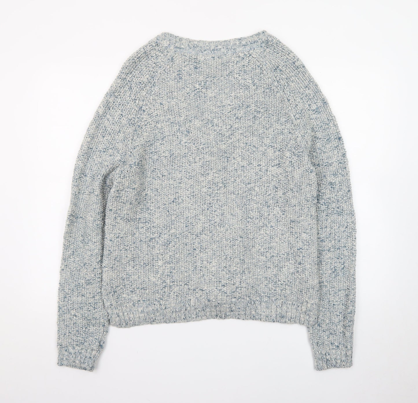 Fat Face Women Blue Cotton Cable-Knit Button Cardigan Size 14