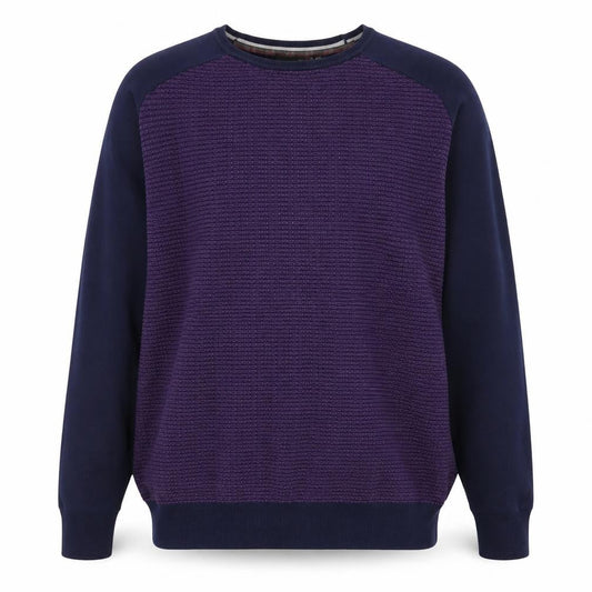 Colin Montgomerie Men's Purple 2XL Cotton Blend Crew Neck Jumper