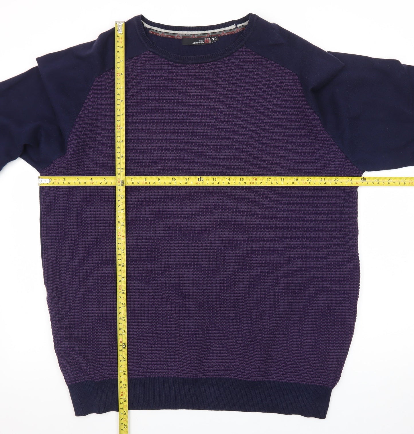 Colin Montgomerie Men's Purple 2XL Cotton Blend Crew Neck Jumper