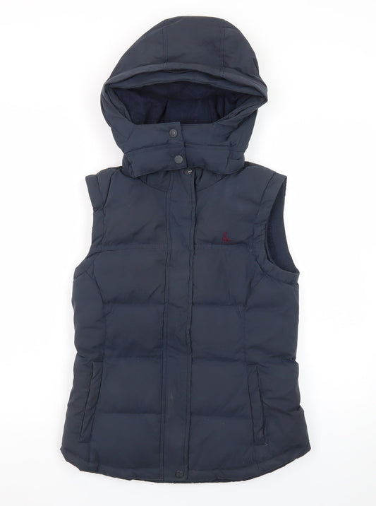 Jack Wills Women's Blue Hooded Puffer Gilet Size 8