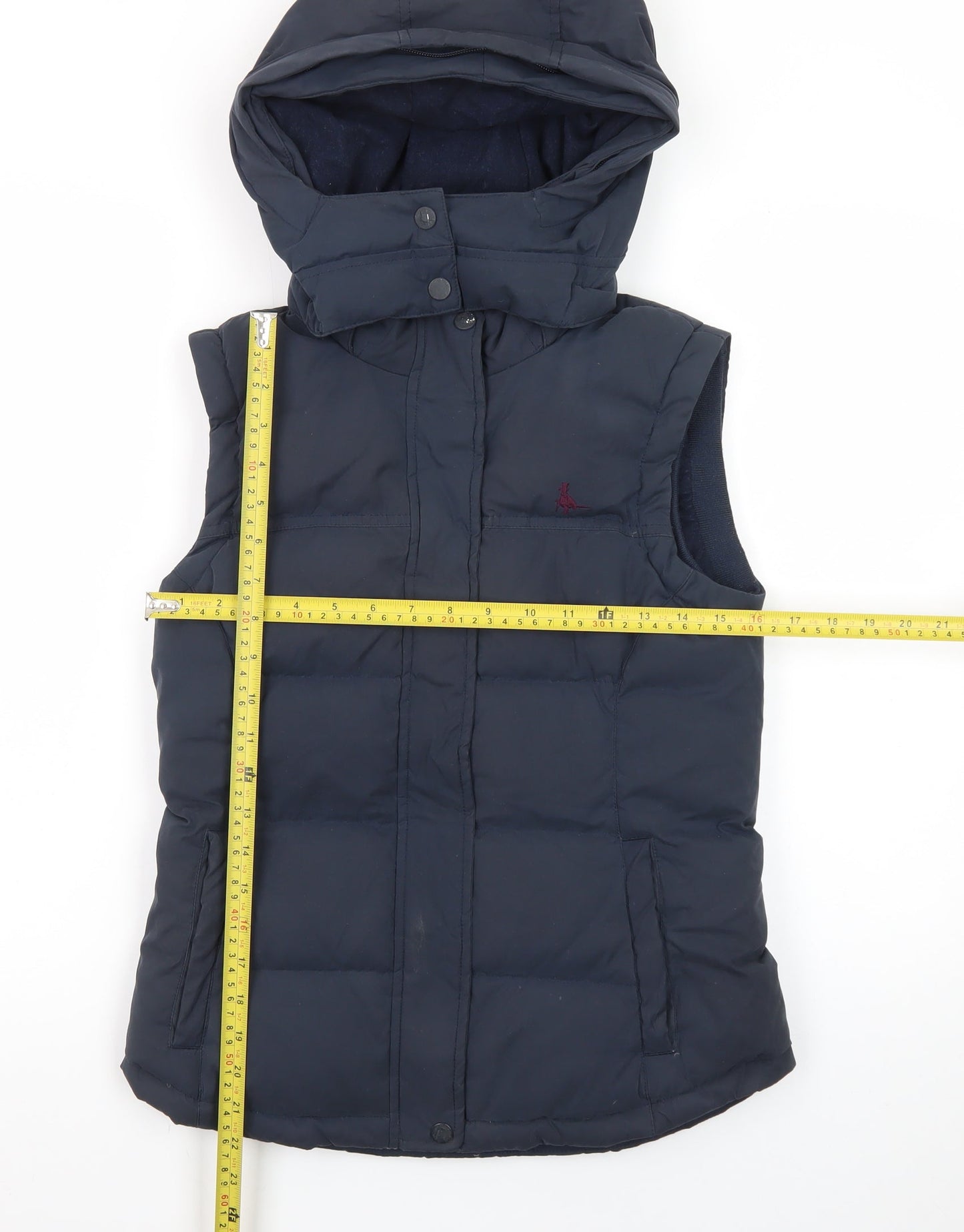 Jack Wills Women's Blue Hooded Puffer Gilet Size 8