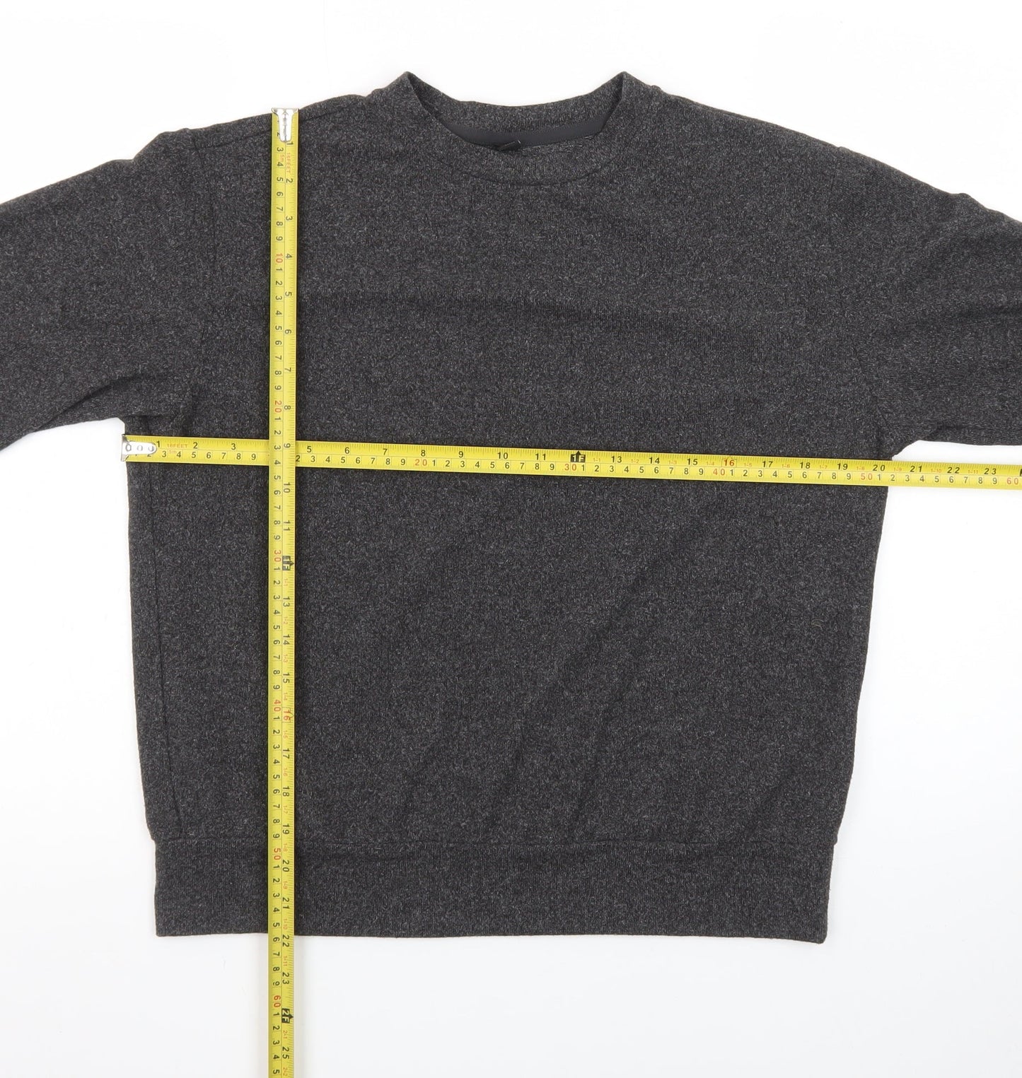 UNIQLO Men Grey Wool Blend Crew Neck Pullover Jumper XS