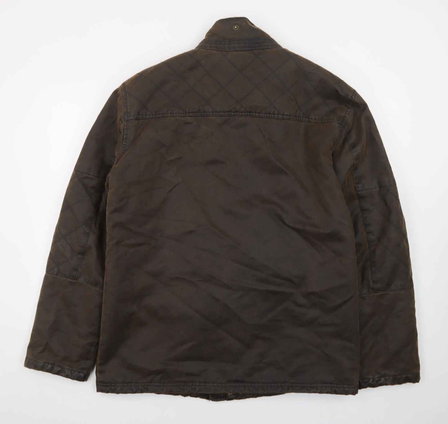 Boston Crew Men’s Brown Waxed Field Jacket L Lined Workwear Style