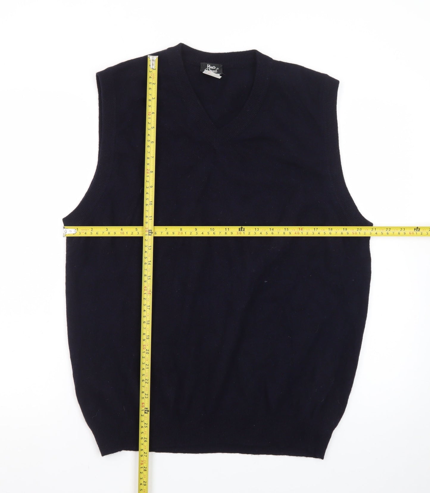 Marco Donati Men's Black Wool V-Neck Sleeveless Vest L