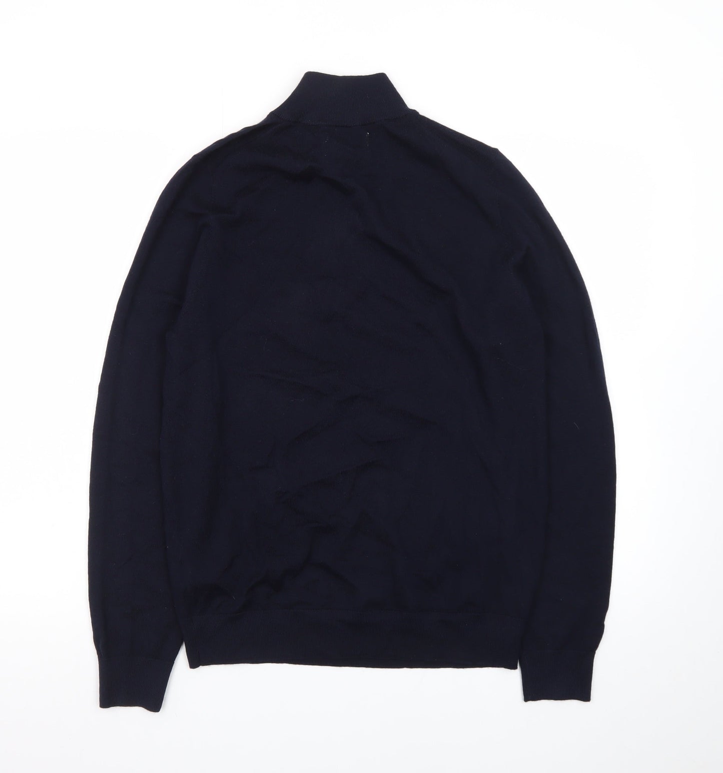 Marks and Spencer Autograph Men's Black Small 1/2 Zip Merino Jumper