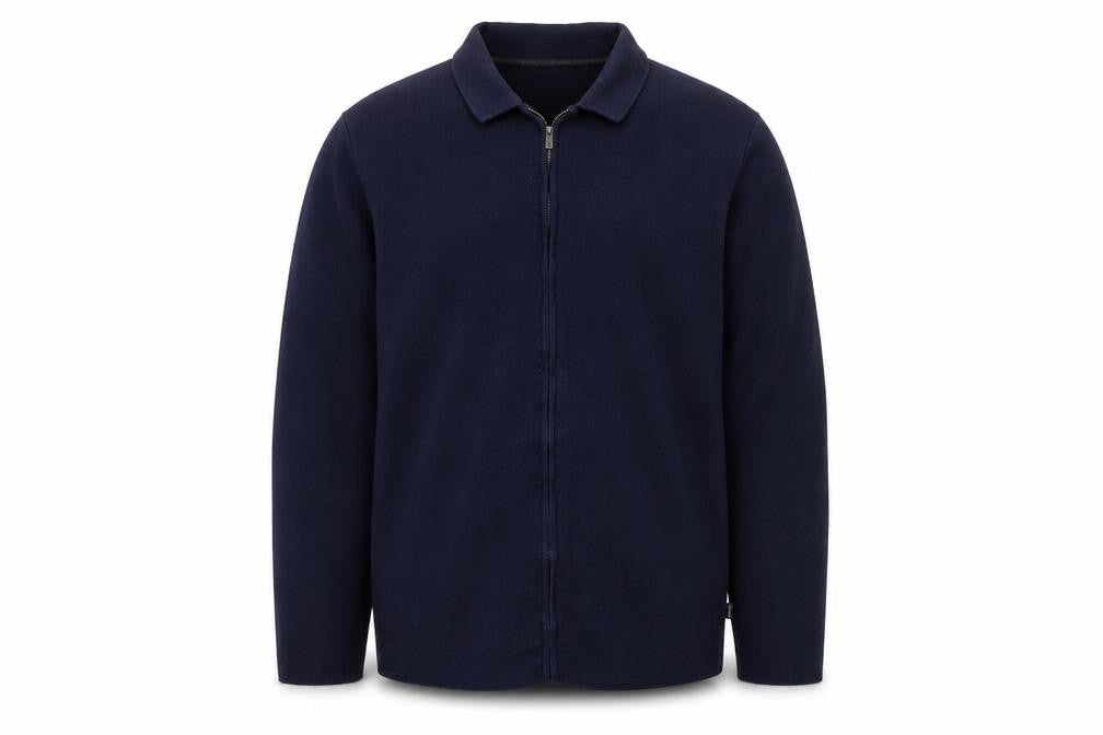 FatFace Men's Blue Collared Full Zip Cotton Cashmere Jumper XL