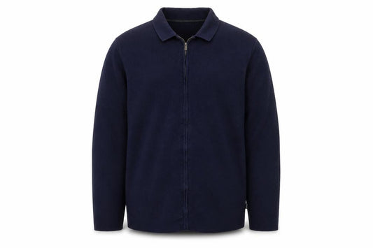 FatFace Men's Blue Collared Full Zip Cotton Cashmere Jumper XL