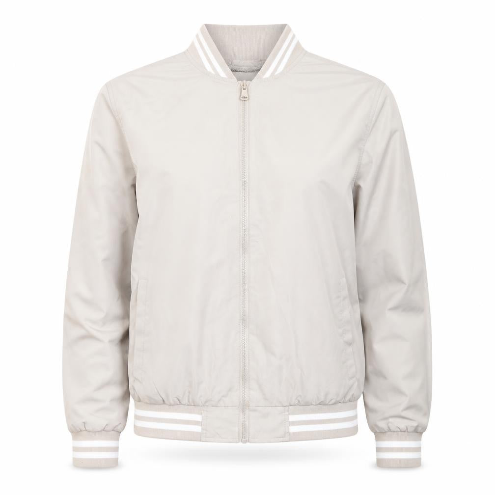 iXtreme Women Beige Bomber Jacket L Lightweight Casual Zip Up