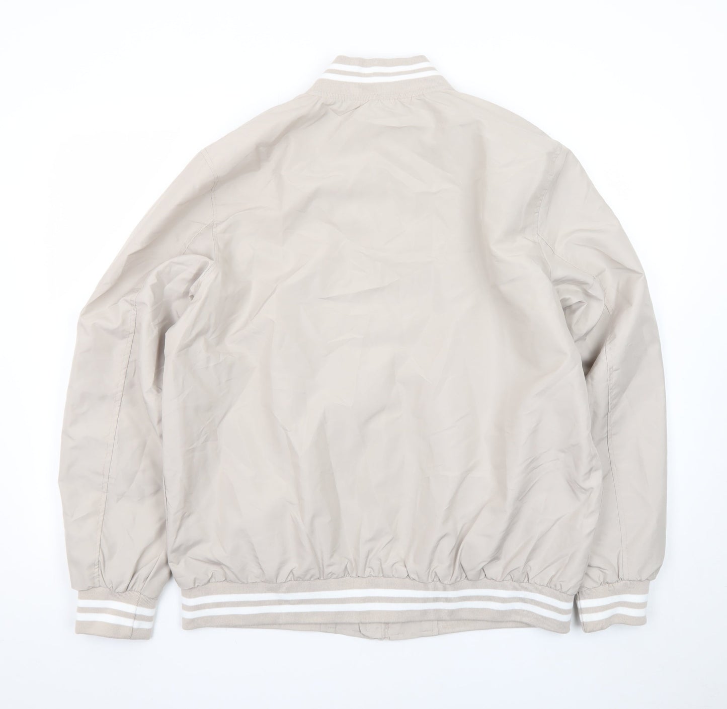 iXtreme Women Beige Bomber Jacket L Lightweight Casual Zip Up