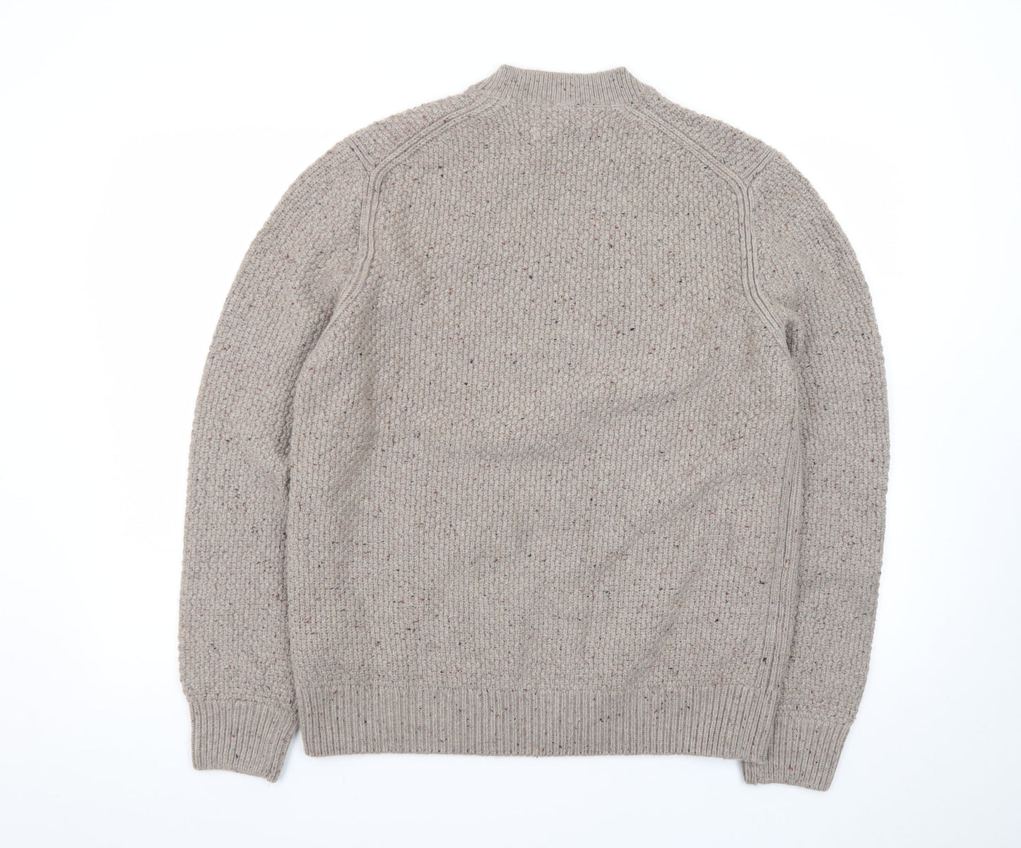 Marks and Spencer Men’s Beige Lambswool Blend Chunky Knit Jumper L