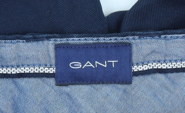 GANT Men's Blue Chino Trousers W32 L30 Regular Fit Smart Casual