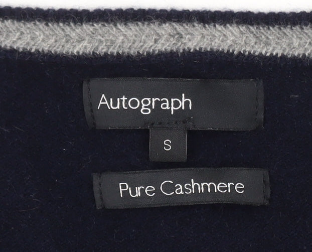 Marks and Spencer Autograph Men's Navy Cashmere V-Neck Jumper Size S