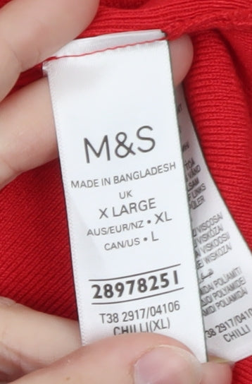 Marks and Spencer Women’s Red Short Sleeve Cardigan XL