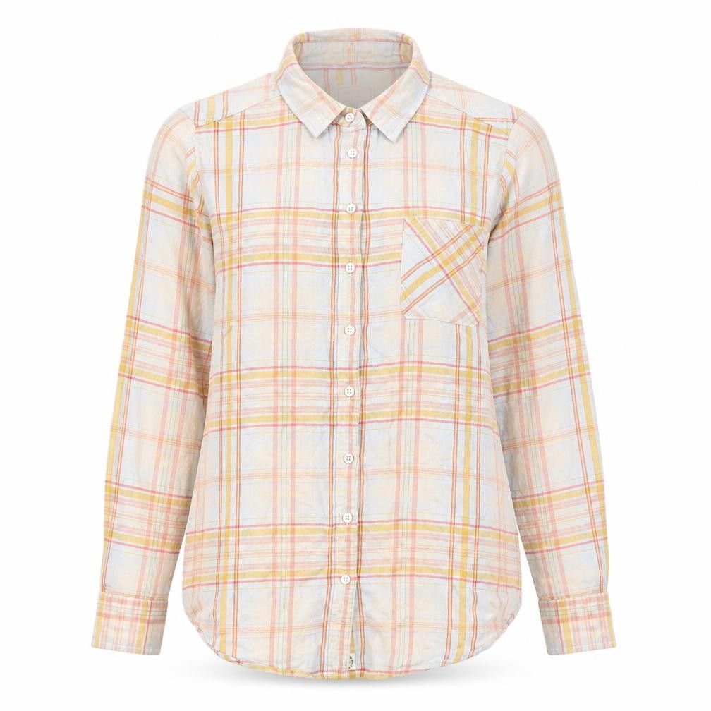FatFace Women’s Multicoloured Cotton Check Long Sleeve Button-Up Shirt Size 12