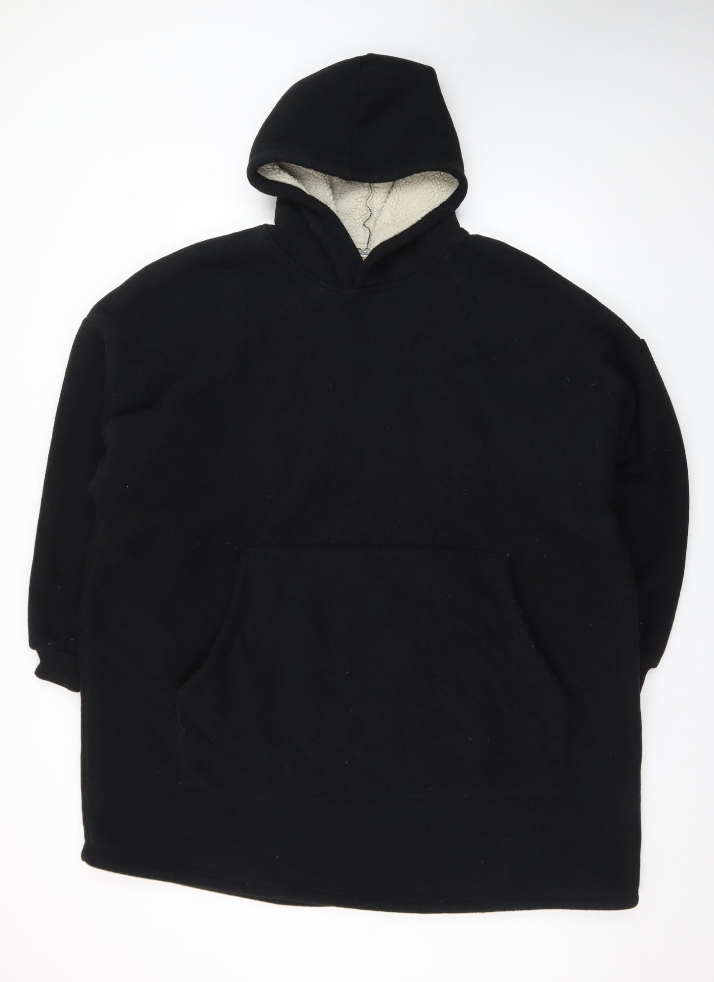 Mountain Warehouse Men Black Fleece Hooded Robe One Size Winter