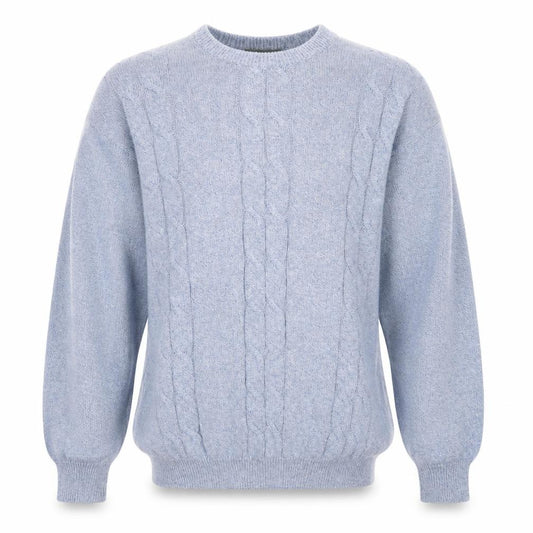 Lyle & Scott Men Blue XL Cable-Knit Cotton Crew Neck Jumper