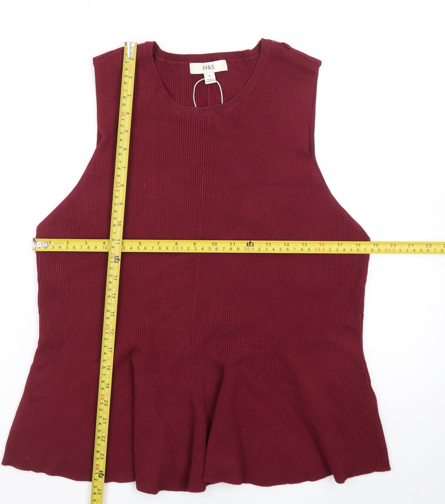 Marks and Spencer Womens Red Sleeveless Knit Tank Top XL