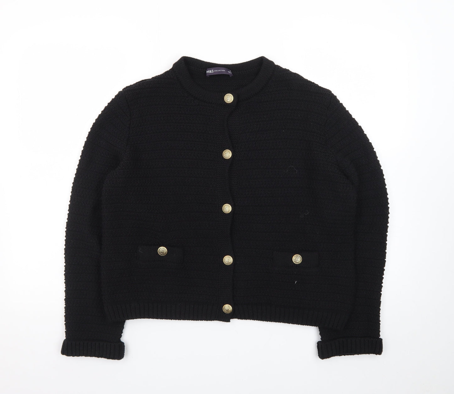 Marks and Spencer Women's Black Knit Button Cardigan Medium