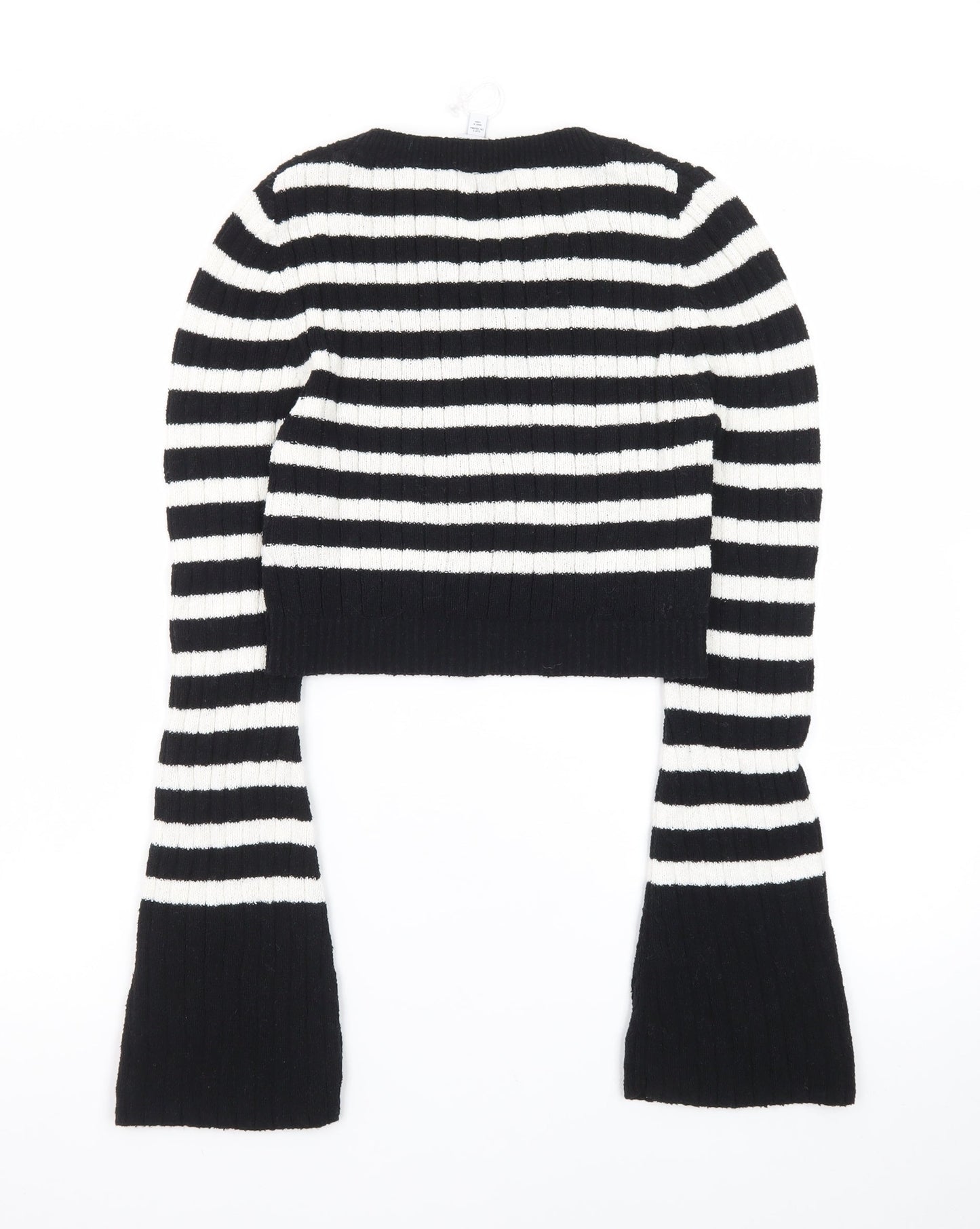 & Other Stories Women Black White Striped Rib-Knit Pullover Jumper S
