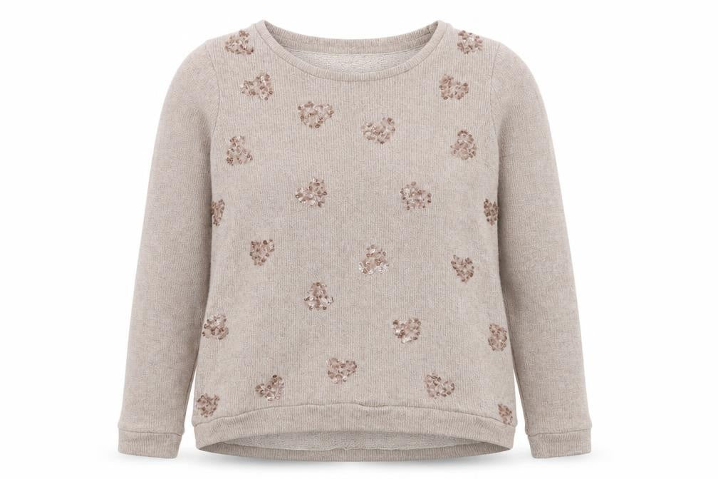 Next Women’s Beige Sequin Heart Knit Jumper Size 8