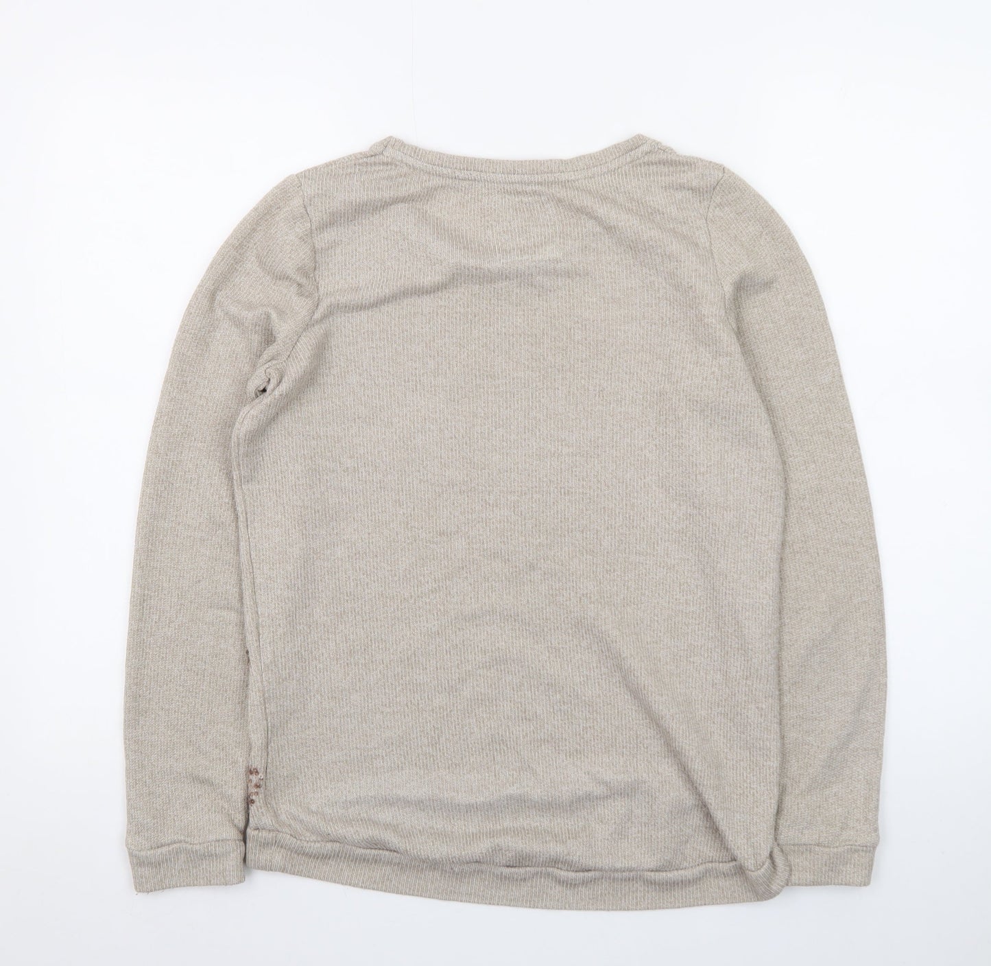 Next Women’s Beige Sequin Heart Knit Jumper Size 8