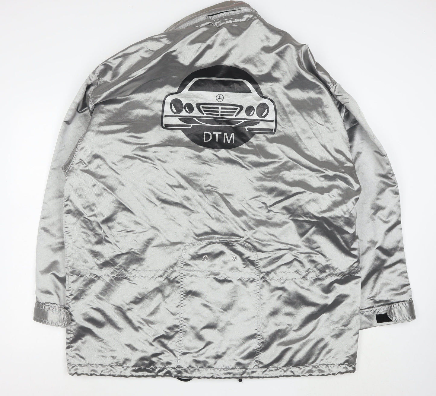 Mercedes-Benz Men’s Silver 2XL Windbreaker Jacket with Hood