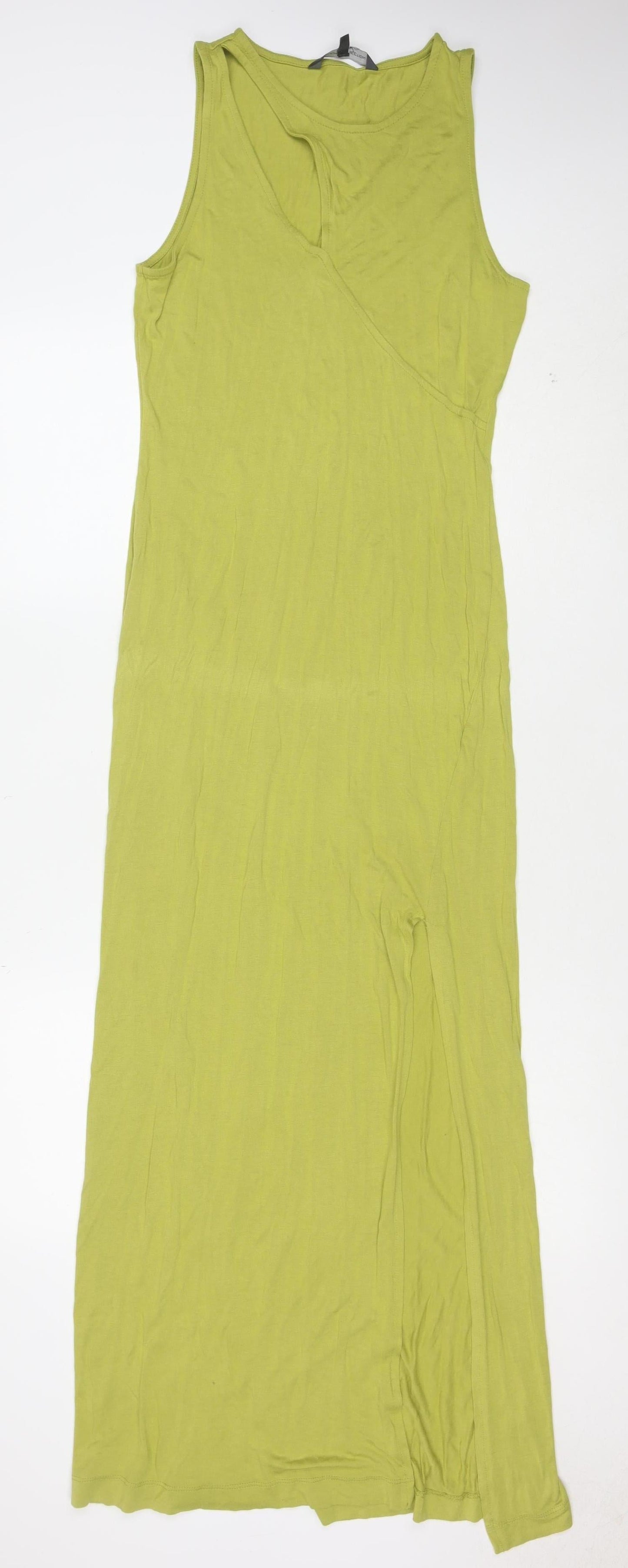 French Connection Women's Green Long Cotton Tank Dress Size L