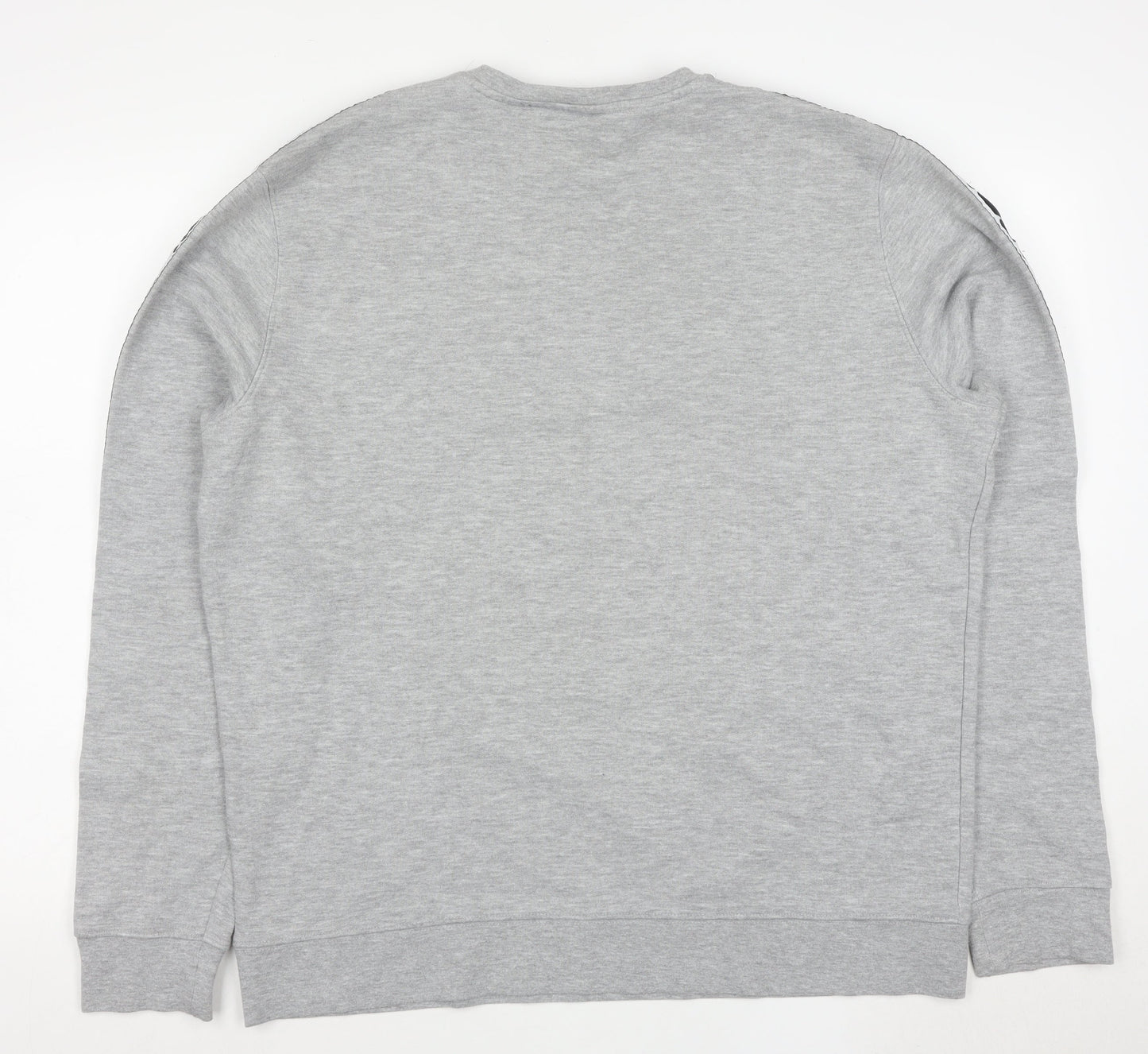 FILA Mens Grey Logo Tape Crew Neck Sweatshirt XL Regular Fit