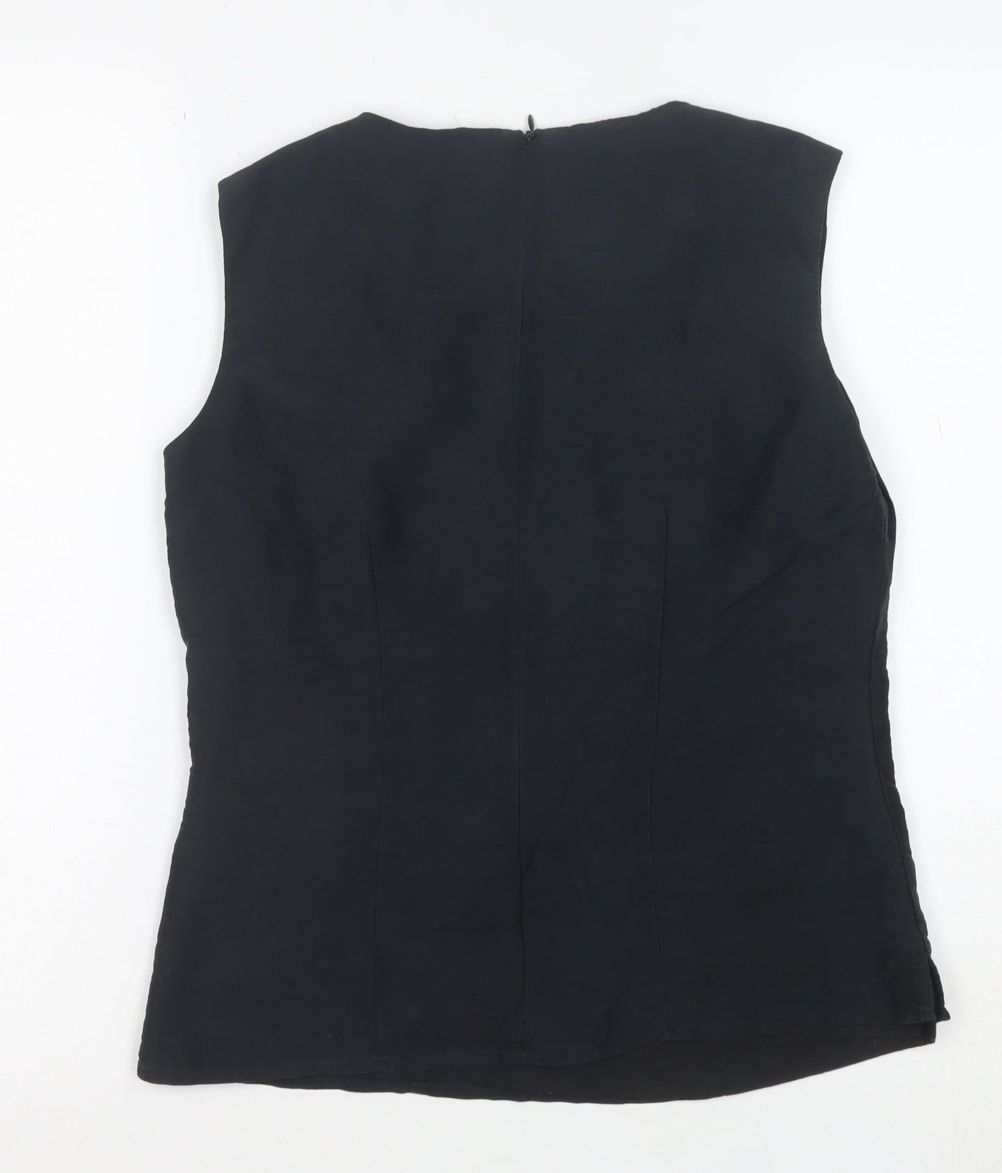 Monsoon Women’s Black Sleeveless Ruffle Blouse Size 10