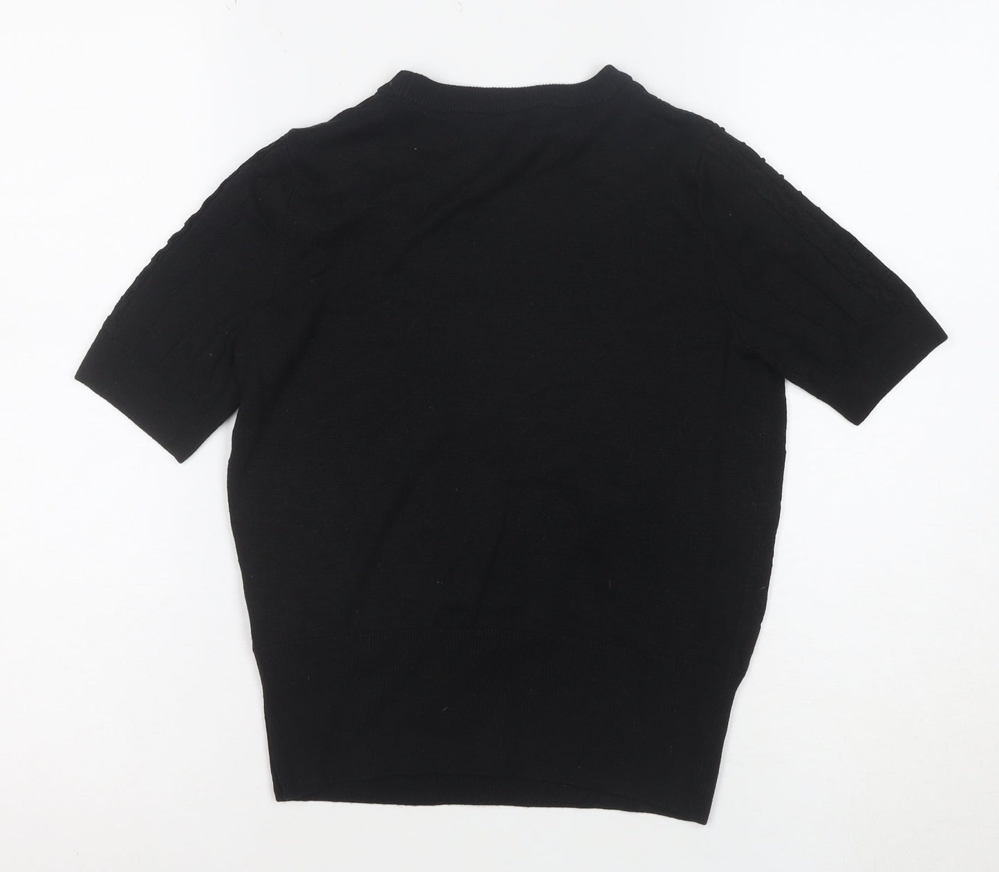 Marks and Spencer Women's Black Knit Short Sleeve Top Size 8