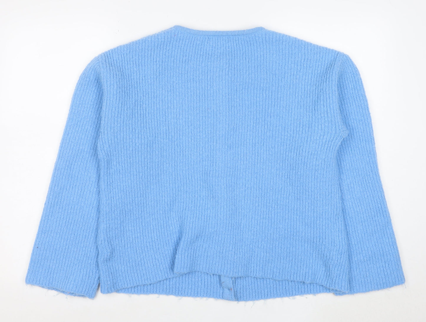 Topshop Women's Blue Chunky Knit Cardigan Size M