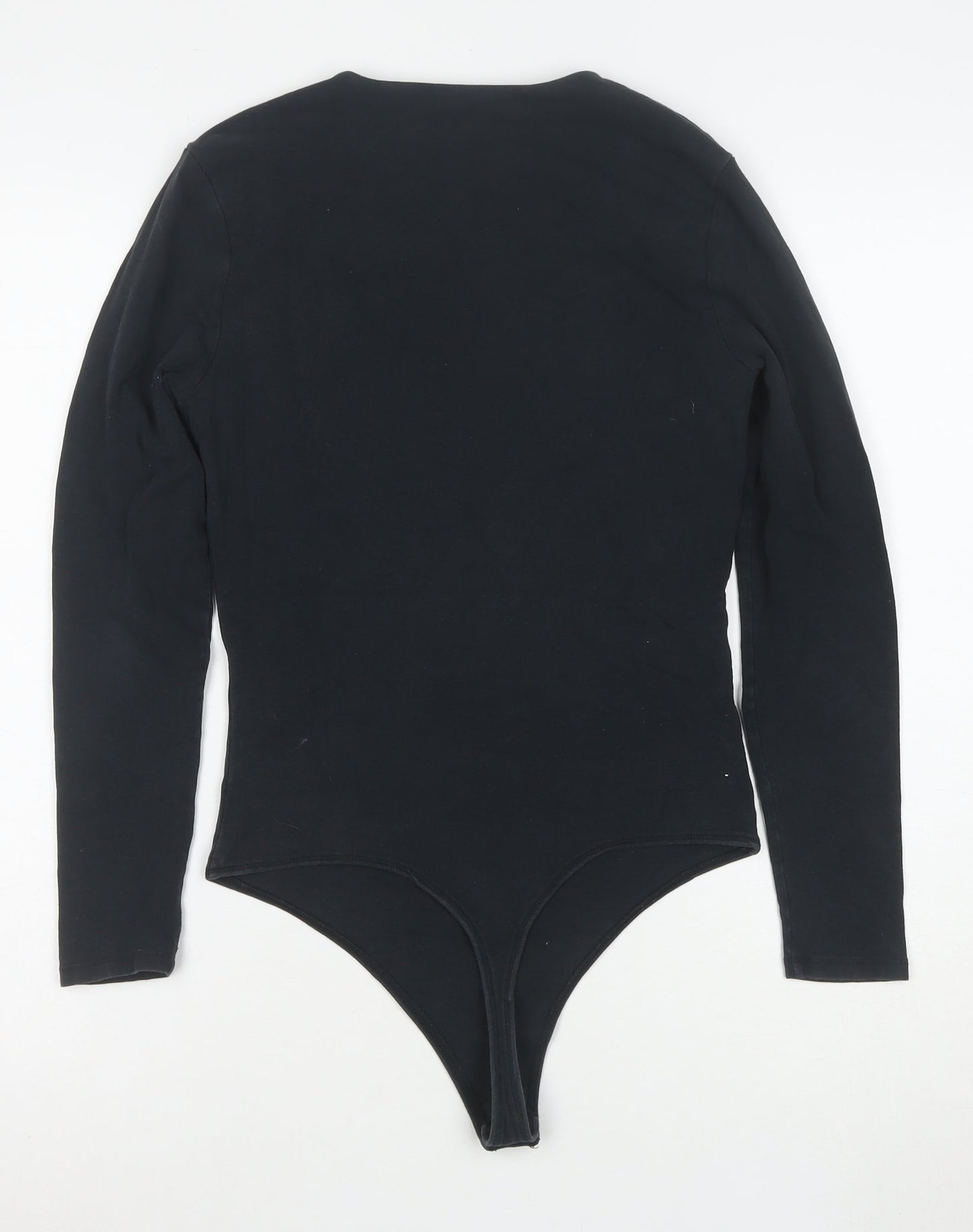 Abercrombie & Fitch Women Black Long Sleeve Bodysuit M Soft AF Collection