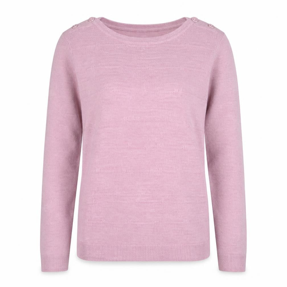 Maine New England Womens Pink Wool Blend Crew Neck Jumper Size 8