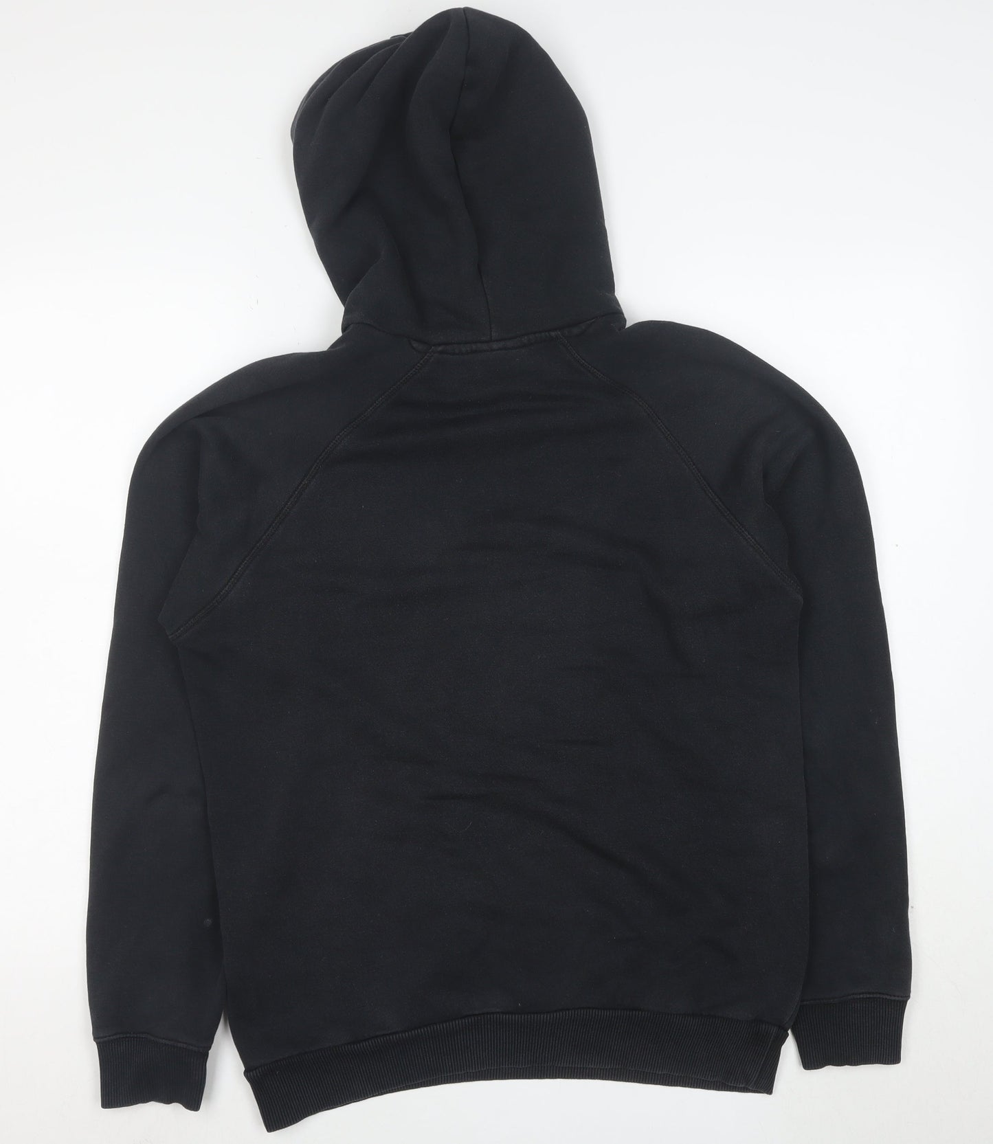 adidas Mens Black Small Pullover Hoodie with Logo Fleece Sweatshirt