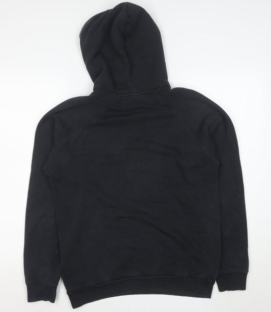adidas Mens Black Small Pullover Hoodie with Logo Fleece Sweatshirt